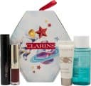 Clarins Make up Essentials Gift Set - Lip Comfort Oil 1.4ml + Clarins SOS Primer White 10ml +  Clarins Wonder Perfect Mascara  01 Black 3ml + Clarins Instant Eye Make-up Remover 30ml